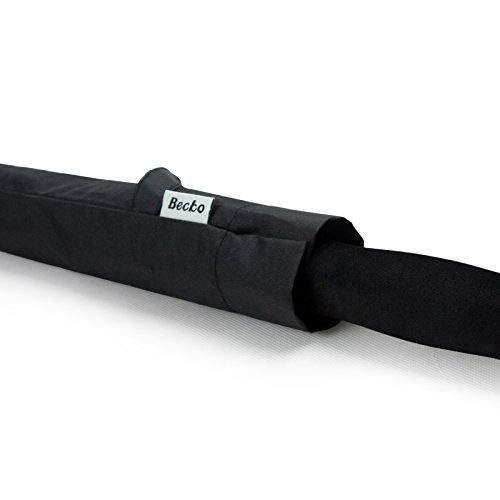 Becko Manual Open & Close Umbrella Long Umbrella with 24 Ribs, Durable and Strong Enough for the Wind and Rain, Easy to Carry on Your Back By Its Own Bag (Black) - Thumbnail 4