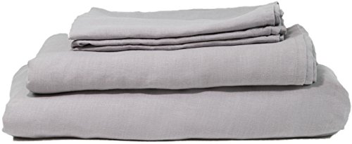 image for Hotel Sheets Direct 100% Linen Sheet Set King in Dove Grey from Pure A
