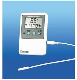 Traceable(R) Memory Monitoring Thermometer, with probe without bottle Probe is 5/16 inch in diameter and 3/4-inch long. Ten foot cable. - 4048 - EACH