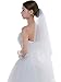 Edith qi Women's Simple Tulle Bridal Veils Short Wedding Veils For Brides Bachelorette Party White,Free Size