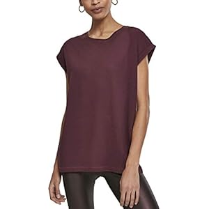 Urban Classics Women’s T-Shirt Ladies Extended Shoulder Tee Basic Capsleeves, Shortsleeve T-Shirt Top with Crew Neck, Sizes: XS – 5XL