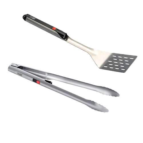 GRILLIGHT 2Piece Stainless Steel LED Spatula & Tong BBQ Grilling Set