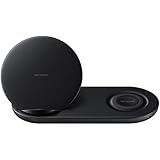 Samsung Wireless Charger Duo, Fast Charge Stand &amp; Pad, Universally Compatible with Qi Enabled Phones and Select Samsung Watches (US Version), Black