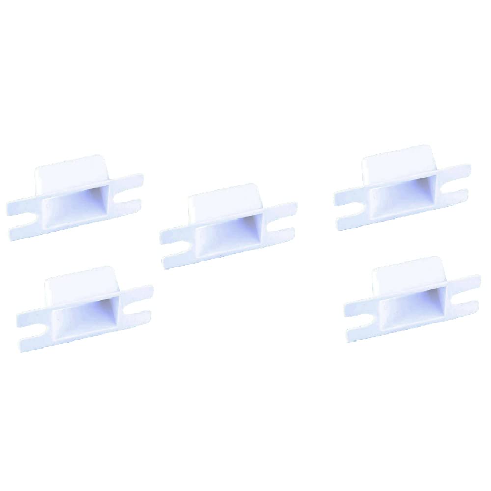 5 Pcs Door Strike Plate Dust Box, White Plastic Latch Retaining Plate Buckle Box for Wood Metal Door