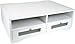 Victor Midnight Black Collection W1130 Wood Printer Stand with Two Drawers and Two Storage Slots, No Assembly Required, Pure White
