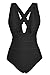 Cupshe Fashion Women's Black Front Cross One-piece Padding Swimsuit (XXL), Black