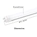 KALINA 2FT LED Tube Lights, 8W (25W Fluorescent Bulb Replacement), 6000K Cool White, Ballast Bypass, Frosted Cover, Pack of 4