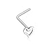 Inspiration Dezigns Nose Stud Ring Dainty Heart Icon L-Bend