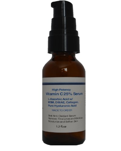 Vitamin C 25% serum with MSM, DMAE, Collagen, and Hyaluronic Acid
