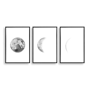 signwin 3 Piece Framed Canvas Wall Art Moon...