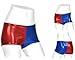 kaguster Womens Faux Leather Cosplay Blue Red Shorts Panties Jackety Neckalce (XL = Size 12 14, Shorts)