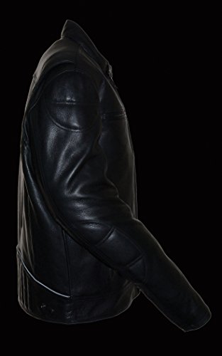Milwaukee Leather Men's Updated Vented Scooter Jacket (Black, Medium)