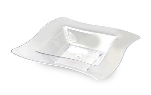 Fineline Settings Wavetrends Clear Square-Wave China-Like 5 oz Bowls  120 Pieces