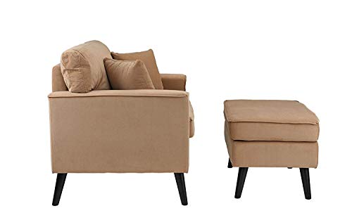 image for Casa Andrea Milano Modern Velvet Upholstered Lounge Accent Chair - Cof