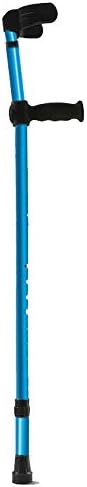 XRX Folding Aluminum Walking Forearm Crutches for Adults and Youth,Adjustable Lightweight Arm Cuff Crutch with Ergonomic Grip,Comfortable on Wrist,Non Skid Replaceable Rubber Tips (1 Piece)