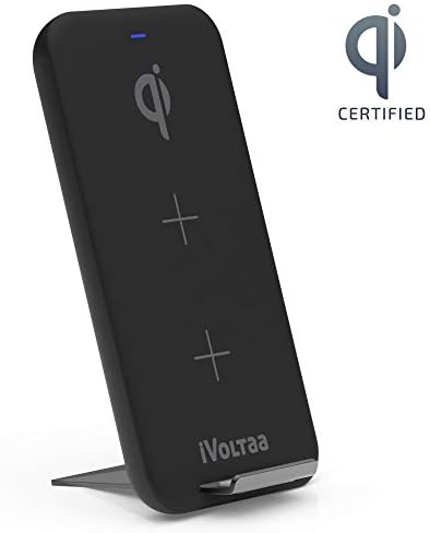 iVoltaa Airbase2 10W Dual Coil Multi-Mode Wireless Charging Dock with Type-C Cable for Qi Enabled Wireless Charging Devices (Black)