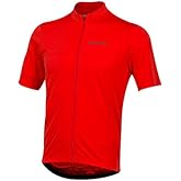 PEARL IZUMI Men's Short Sleeve Cycling Quest Jersey, Full Length Zipper with Reflective Fabric, Torch Red, X-Small