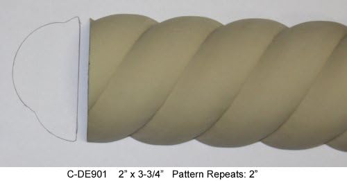 Flexible Moulding - Flexible Rope Moulding - DE901 - 2" X 3-3/4" - 8' Length - Flexible Trim
