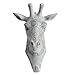 HERNGEE Giraffe Head Single Wall Hook/Hanger Animal Shaped Coat Hat Hook Heavy Duty, Rustic, Decorative Gift, Grey