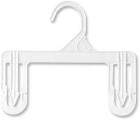 250 White Plastic Children's Skirt and Pants Hangers with Fixed Hanger Hook - 8"
