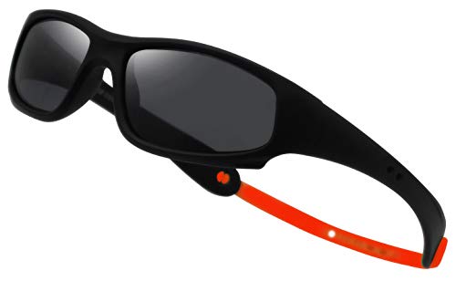 COOLSOME Flexible Rubber Kids Polarized UV Protection Sunglasses for Boys Girls 2-7 Years Old (black)