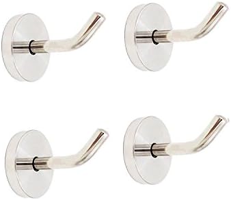 Lonker Set of 4 in pack-Brushed Stainless Steel Single Short Nose Wall Mount Hook, Fit for kitchen,Bedroom,Living room, Bathroom,closets and Garage Storage
