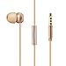 Wired in Ear Earphones HD Bass Stereo Sound Headphones with Microphone, Noise Isolating Handsfree Earbuds Support Cable Control for iPhone iPod iPad Samsung Galaxy Laptop,MP3/MP4 Player,Tablet (Gold)