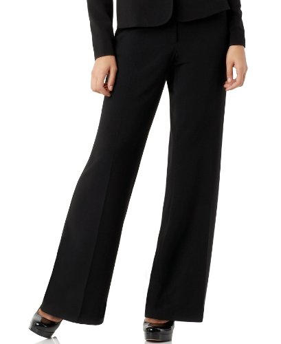 AGB Womens Petites Townsend Straight Leg Flat Front Dress Pants Black 6P