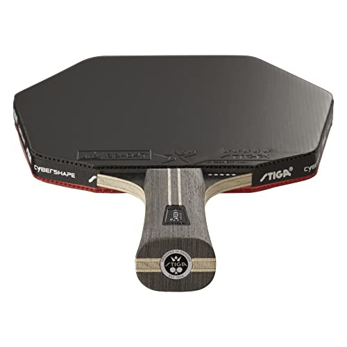 STIGA Cybershape Pro Carbon+ Table Tennis Racket 5 Star Hexagonal Shape Table Tennis Racket for Offensive Professional Players