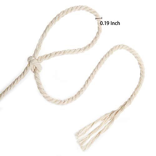 Macrame Rope, ZOUTOG 5mm x 109 yd (About 100m) Natural Cotton Soft Unstained Rope for Handmade Plant Hanger Wall Hanging Craft Making