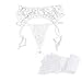 TAKIYA Women's 3 Pieces Lace Garter Belt Stockings Sets with Butterfly Panty (White 2)