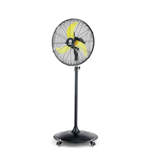 FUGOO 20'' Outdoor Quiet Oscillating Pedestal Fan With All Sealed Brushless DC Motor, 4-Speed Waterproof Outdoor Fan, Heavy Duty Industrial Floor Fans for House,Patios, Commercial, Garage, Warehouse