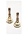 Graceful Charm in Your Hands: Polished Brass Hand Bell with Wooden Handle - 5.75'' (H) x 2.25'' (D) - Perfect for Weddings, Games, Schools, Reception Desks, Religious Ceremonies, and Events