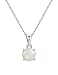 Opal Pendant Necklace Sterling Silver 4 Prongs Setting Solitaire Fine Jewelry for Women primary