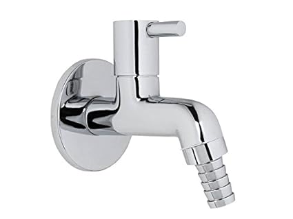 Kamal Brass Bib Cock FLT (Silver, Pack of 1)