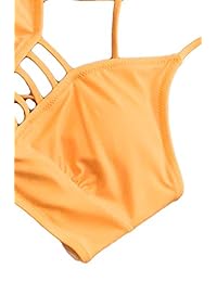 CUPSHE - Bikini de encaje con estampado de hojas y amarillo para mujer