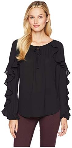 Karen Kane Womens Tie-Front Ruffle 