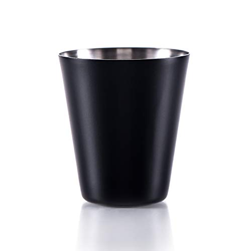 8 oz Black Flask with Shot Glass for Liquor for Men Metal Stainless Steel Flasks