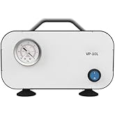 Lab Diaphragm Vacuum Pump VP-10L Portable Mini Oilless Pump Oil Free 10L/min & Rubber Tube for Laboratory Vacuum Filtration,N