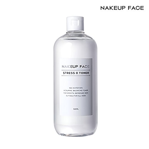 Nakeup Face Stress Zero Toner 16.9 Oz, EWG Green Rating, Ethanol Free, pH 5.0 Low Acidity, 90% Sea Water, Moisturizer, 500ml