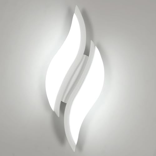 Goeco LED Indoor Wall Light 12 W Modern Acrylic for Bedroom Living Room Bathroom Corridor, Cool White Light 6500K