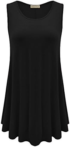 Glanzition Women's Sleeveless Tunics for Women Tank Tops Cotton Loose Fit Plus Size