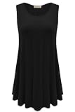 Glanzition Women's Sleeveless Tunics for Women Tank Tops Cotton Loose Fit Plus Size