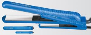 AbsolutHeat Pro Ion Jetset Titanium Ionic Blue 1 1/4 & 1/2 Inch Hair Flat Iron Set