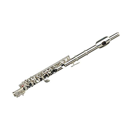 Cupronickel C Open Hole Concert Band Piccolo Set Beginner Musical Instrument+Case+Screwdriver+Lubricant (Silver)