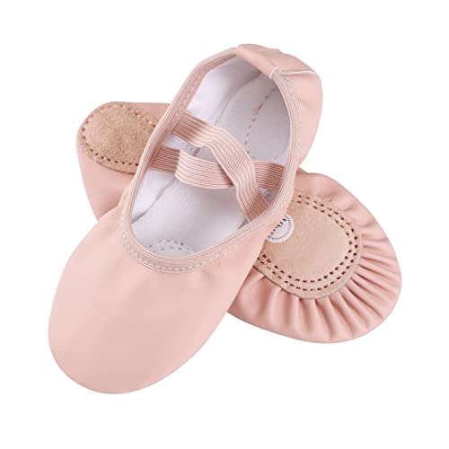 BoxMemory Ballet Shoes for Girls, Canvas Ballet Shoes Leather Split Sole Dance Shoes, Ballet Slippers for Toddler Kid(BP,7MT) at Amazon