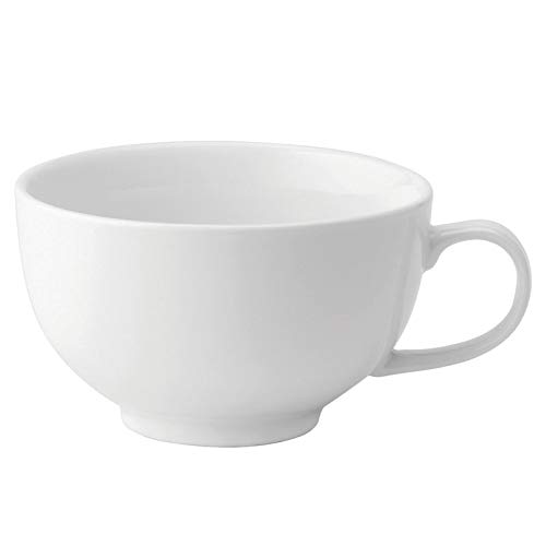 Utopia Anton Black Continental Bowl Cup 12oz / 340ml - Case of 6 - White Fine China Bowl Cups