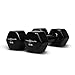 Fitness Republic Vinyl Coated Dumbbells Hex Shaped, Roll Free, Non Slip Hand Weights for Strength Training, Color Coded Dumbbells - (15 Pounds Pair/Set or 2)