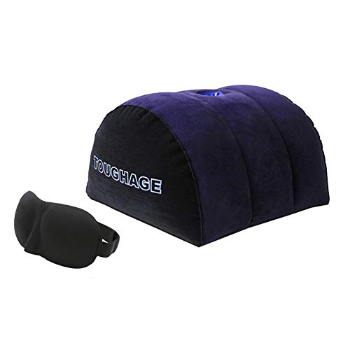 GOODOT Inflatable Semicircle Body Pillow Bedding Lumbar Pillow Leg Positioner Pillow Travel Pillow Yoga Pillow Positions Support Pillow Multifunctional Cushion Furniture for Women and Men + Eye Mask.