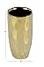 CosmoLiving by Cosmopolitan 42386 Small Ceramic Electroplated Metallic Gold Vase with Geometric Silhouette | 4” x 8”